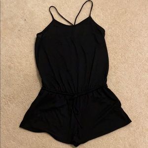 black swim coverup romper